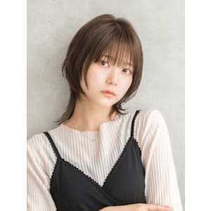 【20代・30代・40代/こなれミディ/小顔マッシュウルフ】