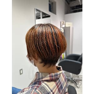 秋冬におすすめ！白髪ぼかしハイライト＋オレンジカラー