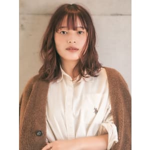 髪質改善カラー ベージュカラー ミディアム 巻き髪アレンジ