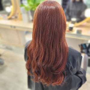 ブリーチ無し赤みピンク