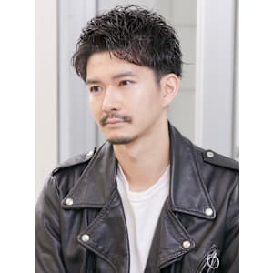 メンズカット/メンズパーマ/前髪あげ/アップバング/ツーブロ