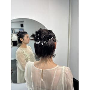 ニュアンスハーフアップ/ハーフアップアレンジ/結婚式ヘア