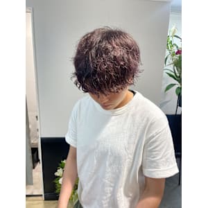 波巻きパーマ/カシスカラー/暖色カラー