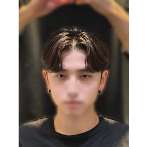 韓国ヘア センターパート カルマパーマ ダウンパーマ メンズ