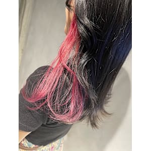 イヤリングカラー/インナーカラー/ピンク/ダブルカラー