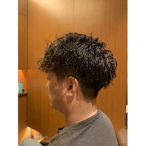 銀座　理容室　メンズサロン　パーマスタイル