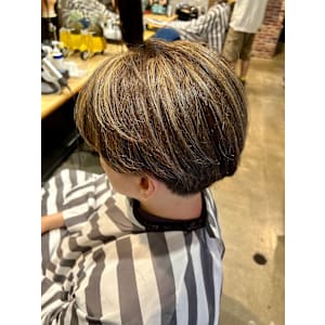 メンズハイライト×細め