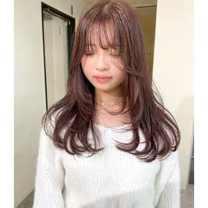 ブリーチなしダブルカラー.レイヤーカット.顔まわりカット