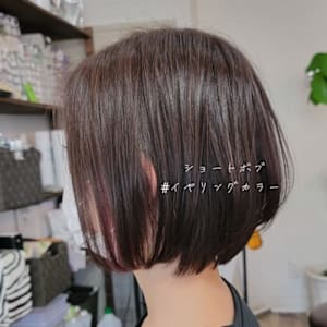 ショートボブ “バイオレット”ベースにインナーカラー