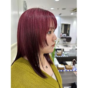 姫カットとデザインカラー