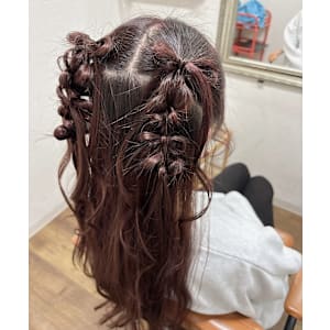 ハーフアップ/リボンアレンジ/ヘアセット/プロフィール撮影/