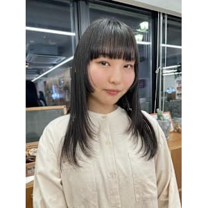 顔まわりレイヤー/姫カット/ロングヘア