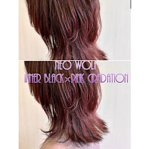 ネオウルフカット　ピンクグラデ×インナーブラック　7