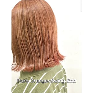 ピュアオレンジ　外はねボブ　韓国風　8