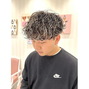 ＊ホワイトメッシュメンズパーマ波巻きスパイラル