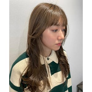 【井上】韓国風レイヤーフェイスレイヤーブラウンベージュグレー