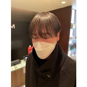 韓国ヘア シースルーマッシュ スモーキーアッシュ メンズ 