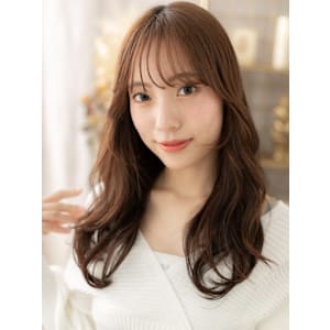 モテ髪ニュアンスパーマ透明感シースルー前髪　マロンベージュ