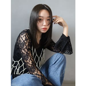 【 AINM 】　黒髪レイヤーロングストレート