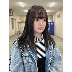 ダークブラウン/ローレイヤー/顔周りレイヤー/小顔に見せる