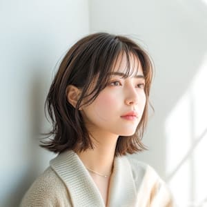 髪質改善オイルストレート/くせ毛活かし/ミディアム