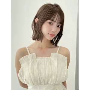 韓国風/ボブ/顔周りカット/くびれヘア/透明感カラー/銀座