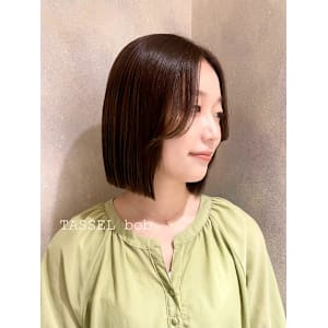 韓国風ボブ×前髪あり×透明感カラー×ぱつっとボブ×横浜