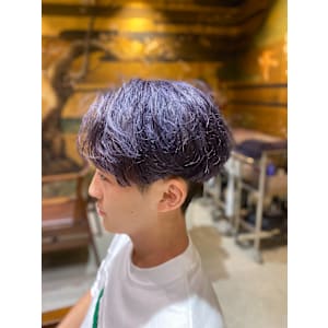 センターパート+ラベンダー