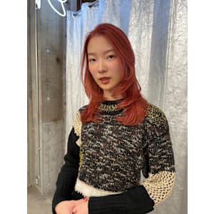 ステップボーンカットロングレイヤー/ピンクブラウン