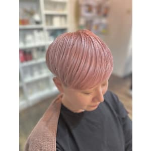 ◎ブリーチ1回ペールピンクベージュホワイトピンクカラー透明感