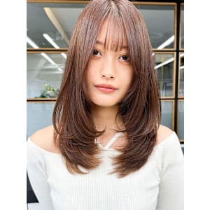 韓国美髪レイヤーロングくびれワンカールハッシュカットレイヤー