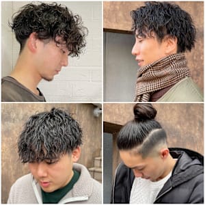 メンズカット／メンズパーマ／ツイスパ／波巻き／フェード／就活