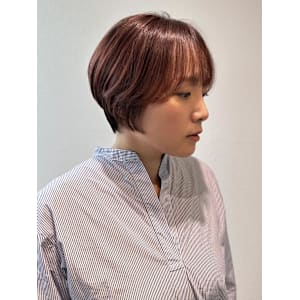 大人ショート/ハイライト/暖色カラー