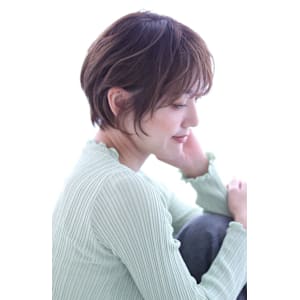 大人かわいい×マッシュショート×マロンベージュ30代40代