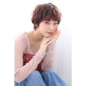 20代30代40代 大人可愛いマッシュショートくせ毛風パーマ