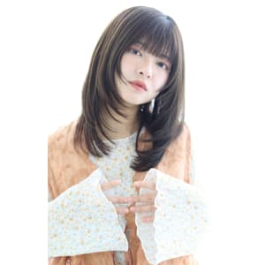 ミディアムレイヤー 顔周りカット ウルフカット20代 30代