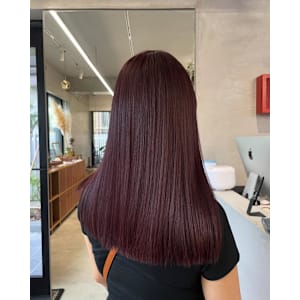 ピンクバイオレット/暖色カラー/ロングヘア