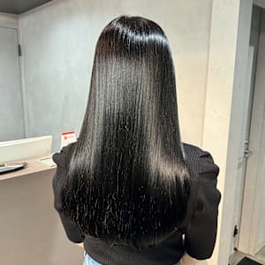 地毛風カラー　艶髪　ストレート