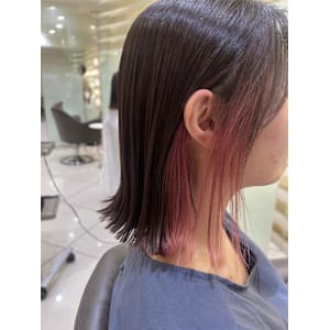 □インナーカラー ピンク