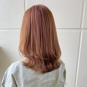 【ブリーチなし×オレンジカラー】ダブルカラー／暖色系