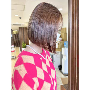 20代30代40代小顔インナーカラー透け感ナチュラルボブ