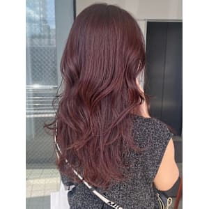 髪質改善　レッドブラウン　レイヤー　こっくりカラー