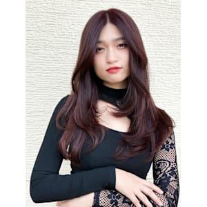 小顔前髪ワンカールくびレイヤーカット黒髪ネビージュ