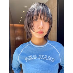 ショートボブウルフレイヤーパーマ前髪イルミナ韓国髪質改善