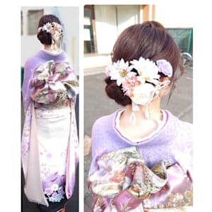 華やか振袖着付け+ヘアセット