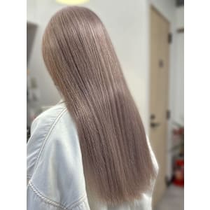 20代30代髪質改善カラーラベンダーベージュ毛先パーマ透け感