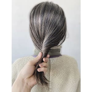 20代30代艶感ストレート♪髪質改善カラーハイライトグレージ