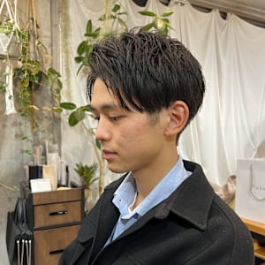 ナチュラル/前下がり/センターパート