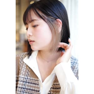 インナーカラー黒髪ベージュ