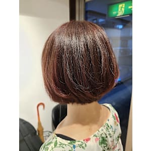 グラデーションボブ×ピンクブラウン